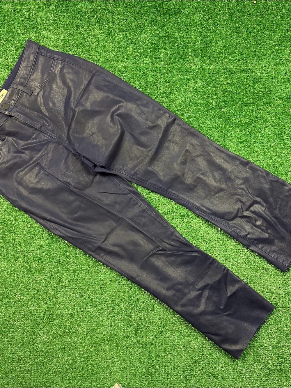 L'AGENCE Navy High-Rise Waistband Detail Pants